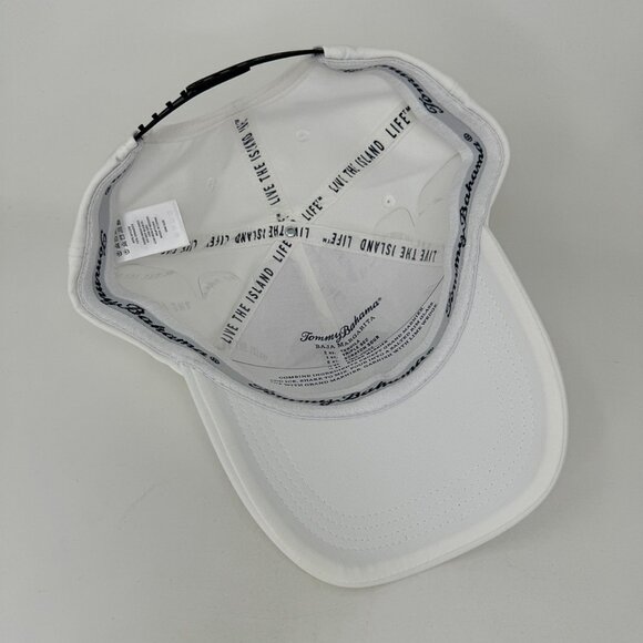 NWT Tommy Bahama Golf Snapback Hat Beach Margarita Spellout Mens White Floral - Picture 3 of 6